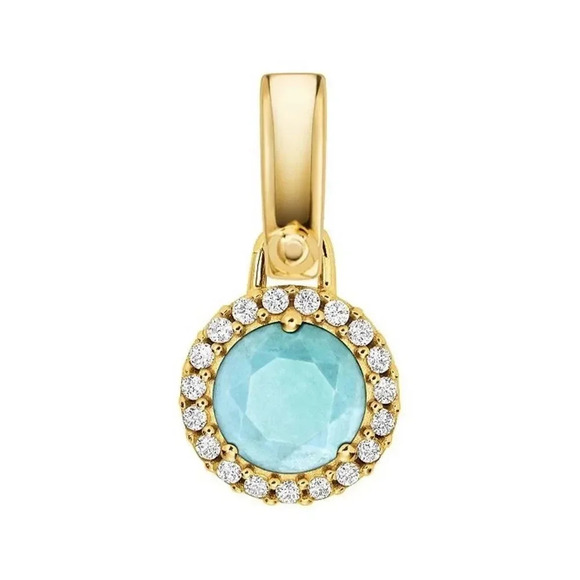Michael Kors Semi-Precious Sterling Silver Charm - Gold/Turquoise, NWT - Picture 1 of 5